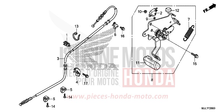 HANDBREMSHEBEL von Integra 750 MAT BULLET SILVER (NH389) von 2014
